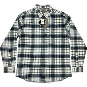 Realtree Mens Plaid Flannel Button Down‎ Shirt Navy Seal XXL